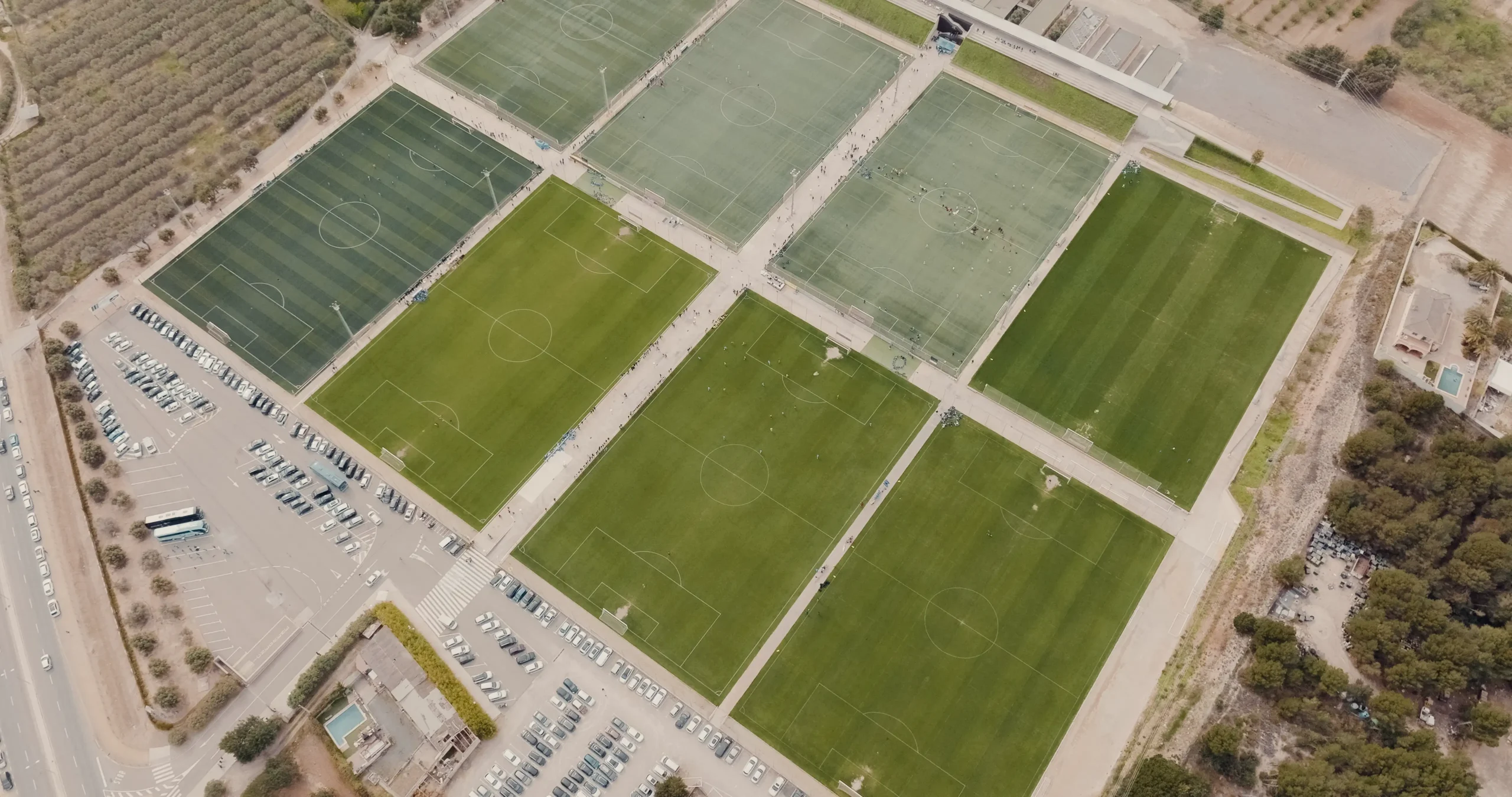Aerial view of the full Mediterranean Sports Hub complex